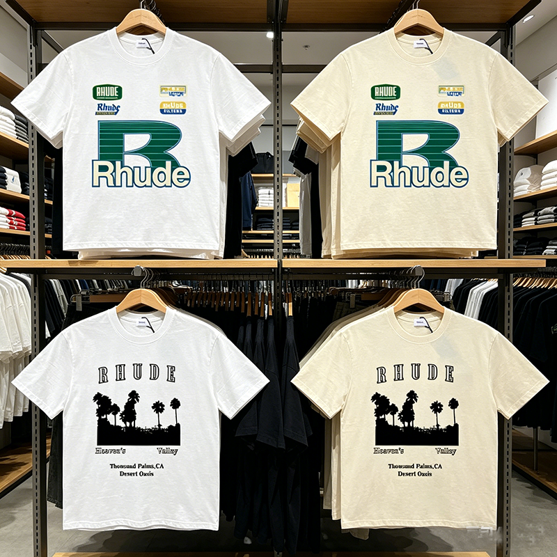 Streetwear Brands Logo - Streetwear Brand Rhude T-shirt Summer Fashionable